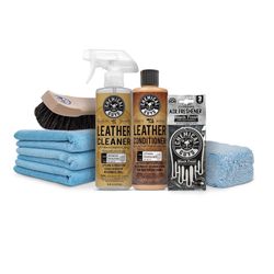 Chemical Guys 8-Piece Leather Care Kit – Cleaner, Conditioner & Detailing Tools for Car Interiors