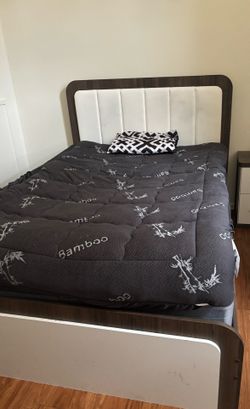 Bed frame with headboard