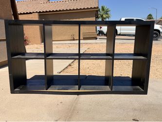 IKEA Black Cubby Storage Shelf (LxWxH: 15.5” x 57.5” x 30”)