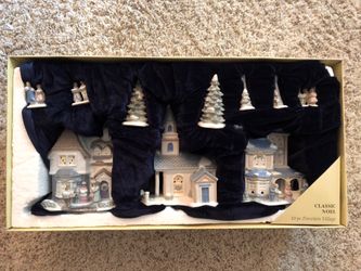Classic Noel 10 Piece Porcelain Village - Just Reduced Price