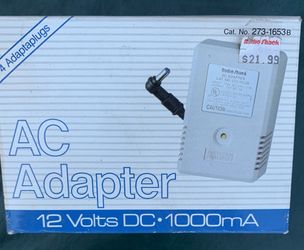 New AC Adapter 12 Volts DC -1000 mA