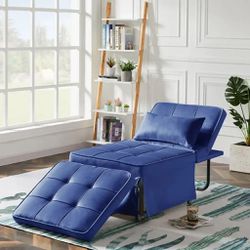 Velvet Folding Sofa Bed Sleeper Chair with Adjustable Backrest