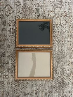 Set of 2 Vintage Ornate Brass Picture Frames