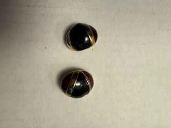 Vintage Black And Red Clip-On Earrings