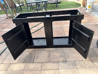 Aquatic Tank And Black Wooden Cabinet/stand