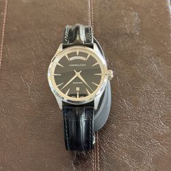 Hamilton Jazzmaster Men's Black Watch with Leather Strap - H)1