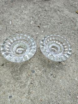 vintage crystal glass candlestick holders