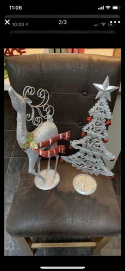 Reindeer and tree Christmas glitter set