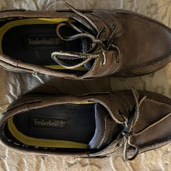 Timberland Brown Leather Boat Shoes Men's Size 7 M 71024 Moccasins Loafer
