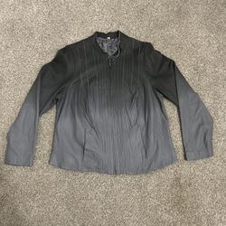 Vintage Grey Gray Leather Jacket