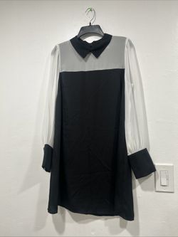 BCBG Generation Women’s Black And White Collared Dress, Size M