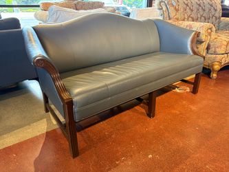 Chippendale Style Gray Curved Arm Sofa