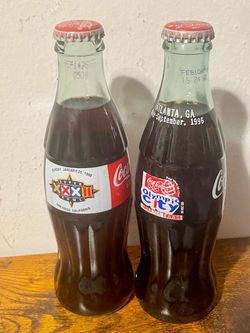 Vintage Coca-Cola Commemorative Bottles — 1996 Olympics & 1998 Super Bowl XXXII