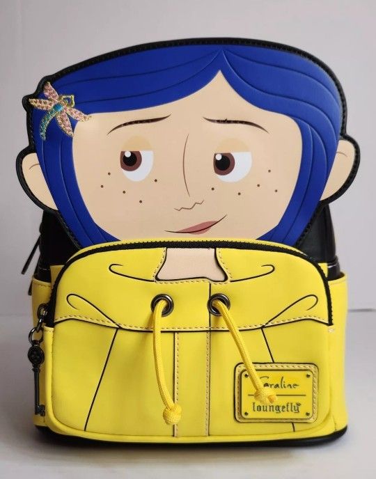 Loungefly Coraline Raincoat Cosplay Mini Backpack NWT Halloween Spooky Scary