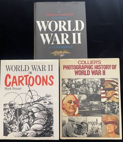 World War II Visual History book lot - photography and comics