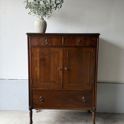 Vintage Walnut Gentleman’s Chest / Lingerie Cabinet • Hidden Drawers