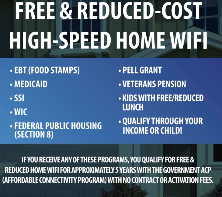 Free Home Internet/ Wi-Fi - No Credit Required