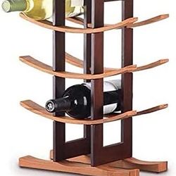 Tabletop Wine Rack, HAIPUSEN 4 Tier Bamboo 12 Bottles Storage Holder, Removable Assembly Countertop Wine Organizer（X002TWR5RT）