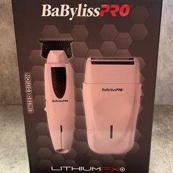 “Barber Supplies” Babyliss PRO Limited Edition Lithium FX Trimmer & Double Foil (Pink) 
