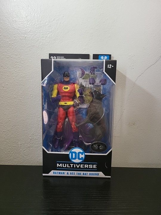 NIB McFarlane DC Multiverse Batman And Ace The Bat Hound Chase Platinum Edition