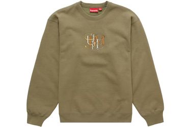 Surpreme Overlap Crewneck Olive Green Large