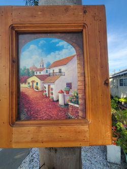 Beautiful Decorative Picture W/ WoodFrame Vintage