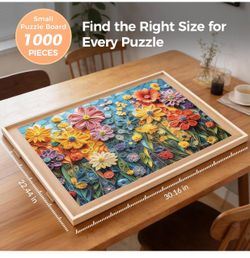 ALL4JIG 1000 Piece Rotating Puzzle Board with 4 Drawers 22.44"x30.16"Portable Wooden Jigsaw Puzzle Table for Adults,Lazy Susan Spinning Puzzle Boards 