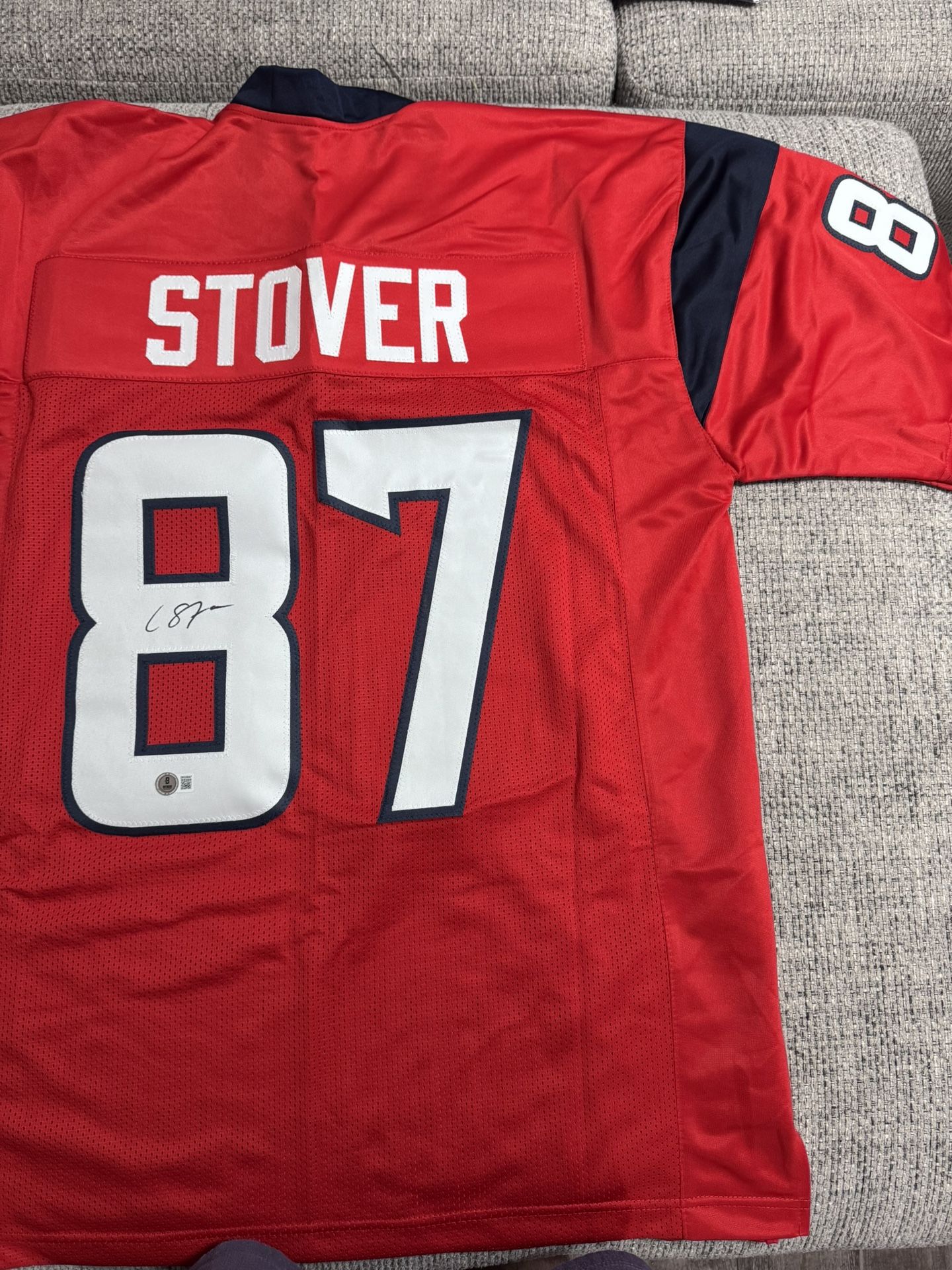 Cade Stover Signed Autograph Custom Jersey - Beckett Coa - Houston Texans