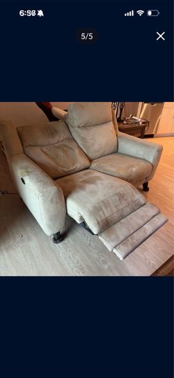 Suede Electric Power Recliner Loveseat Clean and Good Condition