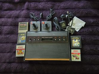 Atari 2600 Sixer 6 Switch Woodgrain Console Bundle