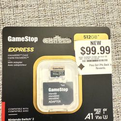 512 GB Micro SD Express Card (switch 2 Compatible)