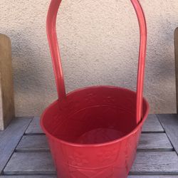 Red Metal Basket 