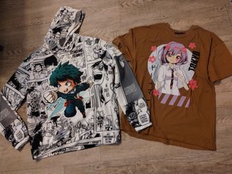 Anime Women's Hoodie M and T-shirt XS