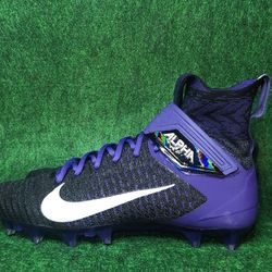 Nike Alpha Menace Pro 2 Mid Purple Black TCU Football Cleats BV3945-500 Size 13