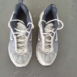 PRICE REDUCED-Nike Running Shoes, Ladies size 7.5, White, Navy & Aqua