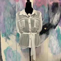 Sheer White Blouse 
