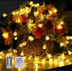 String Lights Battery Operated Outdoor Lights with Remote Timer 20FT 50LED
