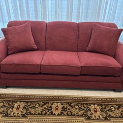 LA-Z-BOY Fabric Sofa In Cranberry