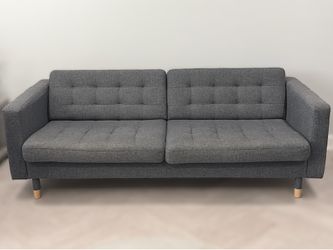 IKEA LANDSKRONA/MORABO 3-Seat Sofa - Dark Grey / Wood Legs