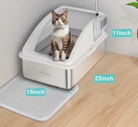 XL stainless steel cat litter box