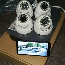 4 Camaras De Seguridad -4 CCTV Security Cameras With Recorder❗️INSTALLED❗️INSTALADAS 💯 SPECIAL OFFER 💯