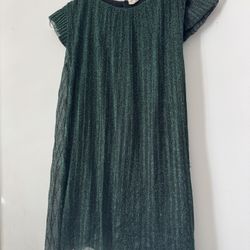 Zara Girls Feel Green Sparkle Holiday Dress 