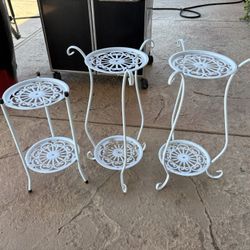 Three Light Weight Plant Stands 23” X 19” Tall