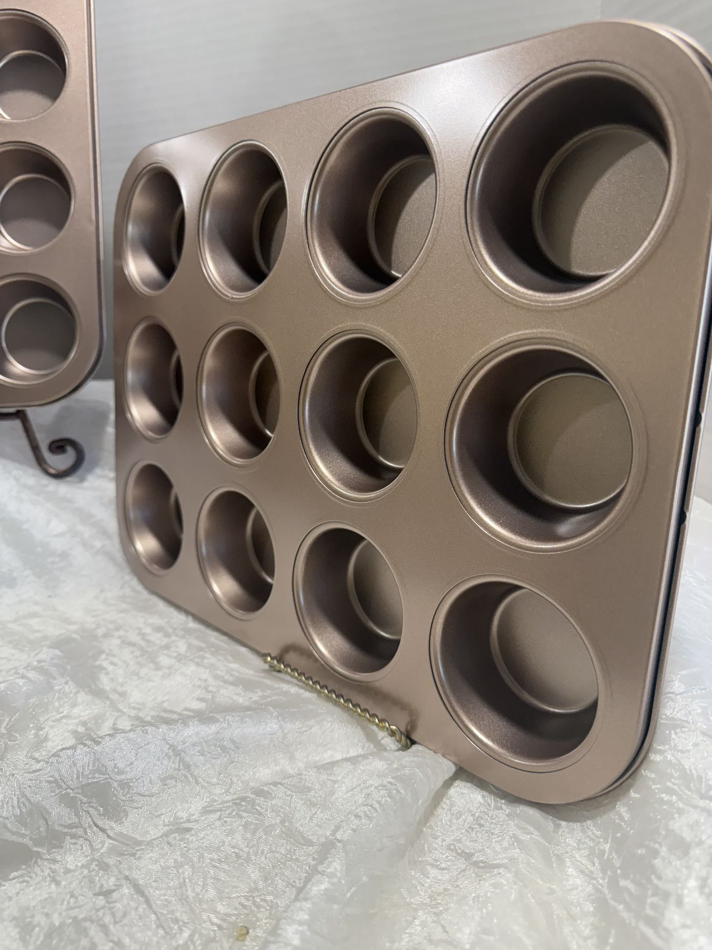 Rose Gold 12 Cup Muffin Tray,Cupcake Mould, Non-Stick Coating, Rectangular ($10 each )