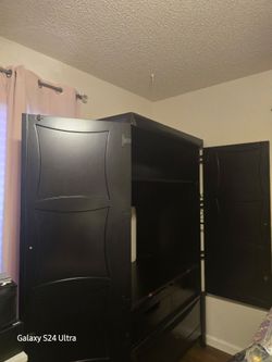 Best offer Black Wood Armoire Wardrobe with Drawers