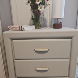 Solid Wood Nightstand (light Gray(