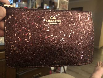 Coach pink small wristlet / change purse