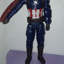 12" Captain Americw Action Figure*used