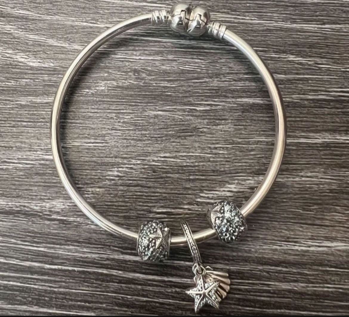 Pandora Bangle With 3 Charms - Pickup From Northridge Area