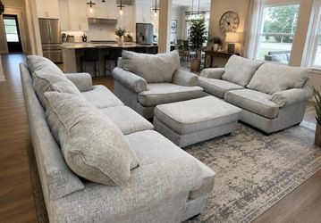 Couch, loveseat, matching chair and ottoman good condition clean we sell all the time delivery $40 local